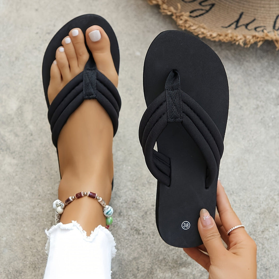 Damen Komfortable Zehentrenner-Sandalen mit gepolstertem Fußbett