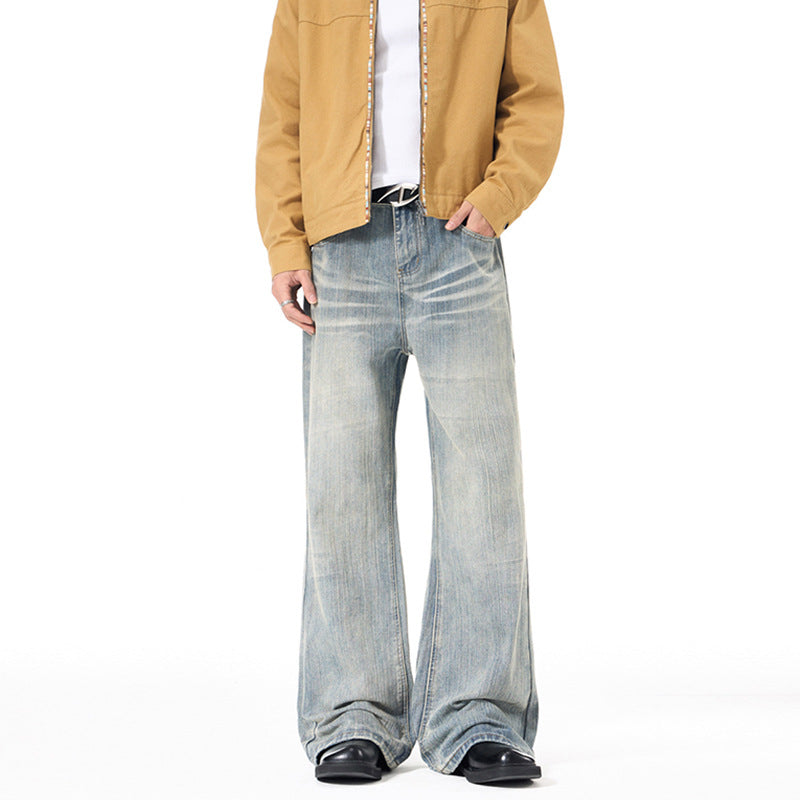 Herren Extraweit geschnittene Vintage-Baggy-Jeans mit tiefem Schritt und ausladendem Saum Nord Taschen