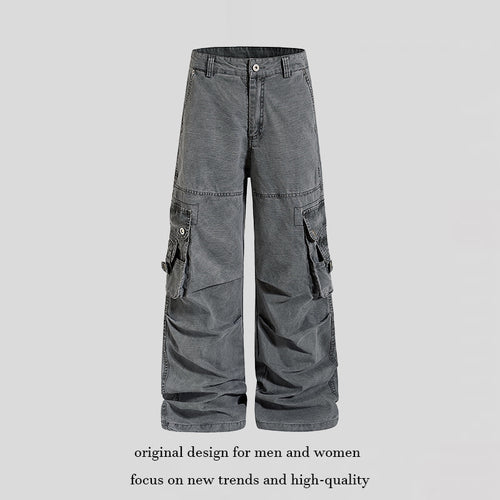 Damen weite Baumwoll-Cargohose im Vintage-Look mit ballonförmiger Silhouette und großen Klappentaschen Nord Taschen