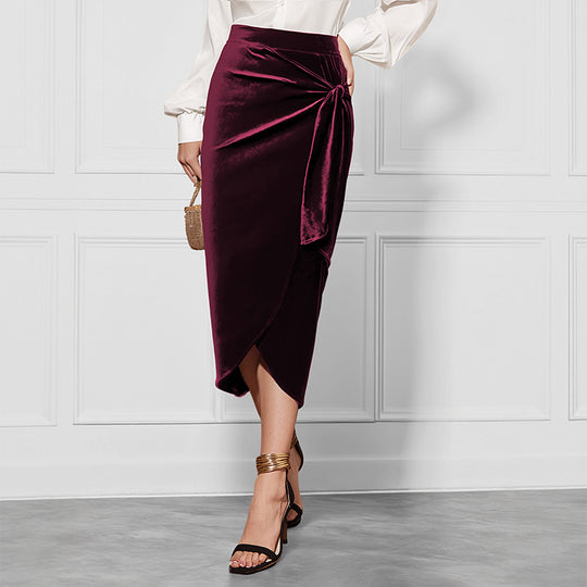 Damen Eleganter Wickelrock mit Taillengürtel Nord Taschen