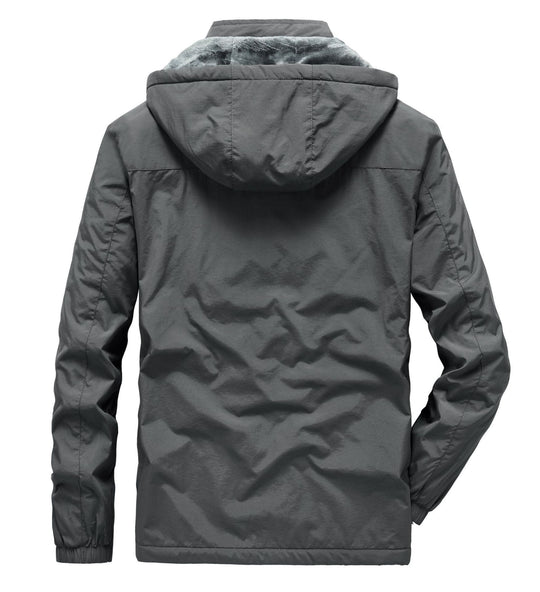 Herren technische Outdoor-Jacke mit wärmendem Teddyfleece-Innenfutter und verstellbarer Kapuze Nord Taschen