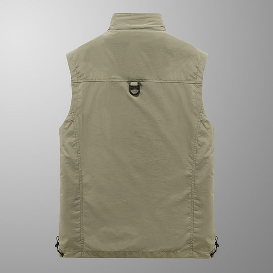 Herren Multifunktionale Outdoor-Utility-Weste mit fleecegefütterter Thermo-Innenlage und Mehrfachtaschen Nord Taschen