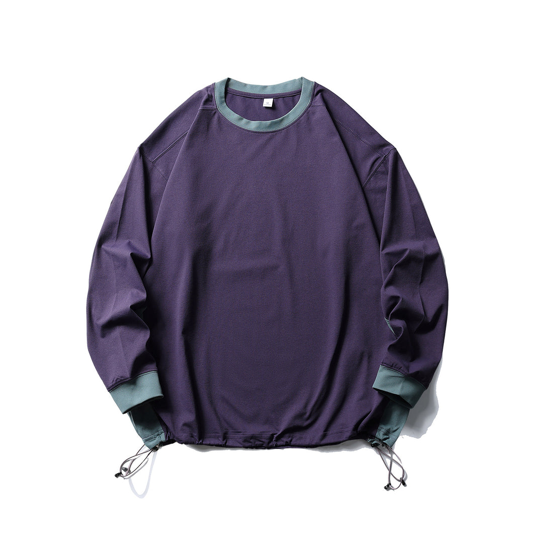 Unisex Oversize-Fleecepullover mit Kordelzugsaum und Kontrastkragen Nord Taschen