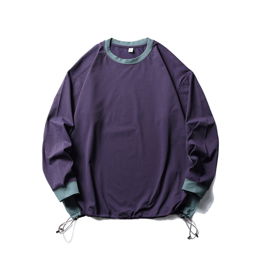 Unisex Oversize-Fleecepullover mit Kordelzugsaum und Kontrastkragen Nord Taschen