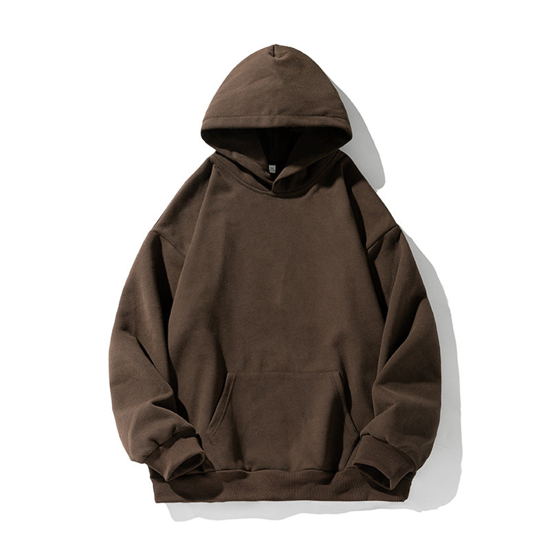 Unisex Kastenförmiger Kapuzenpullover mit minimalistischer Nahtführung, Kängurutasche und verlängertem Rückenteil Nord Taschen