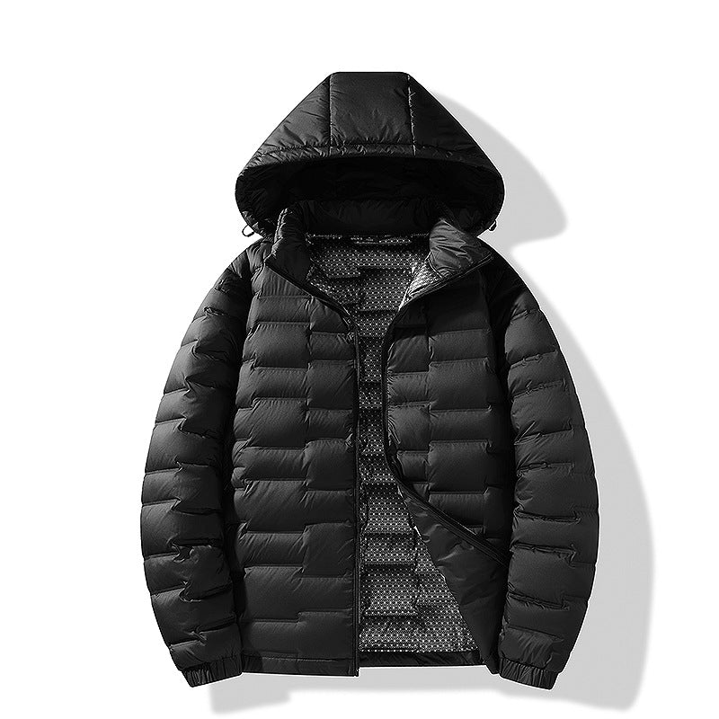 Herren Ultraleichte Steppjacke mit Kapuze und Thermofutter Nord Taschen