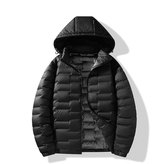 Herren Ultraleichte Steppjacke mit Kapuze und Thermofutter Nord Taschen