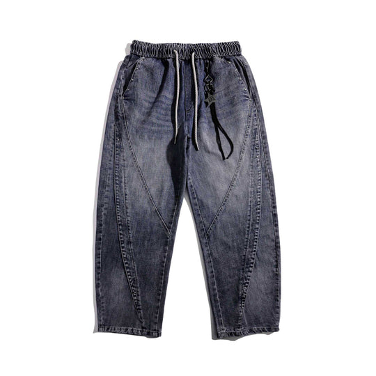 Damen Jeans-Jogger mit elastischem Bund, Ziernähten und Karabiner‑Detail Nord Taschen