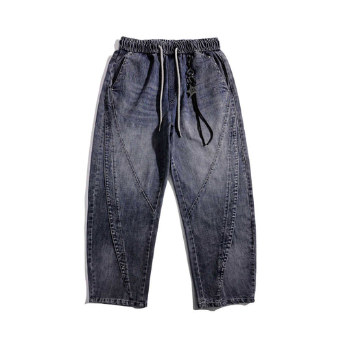 Damen Jeans-Jogger mit elastischem Bund, Ziernähten und Karabiner‑Detail Nord Taschen