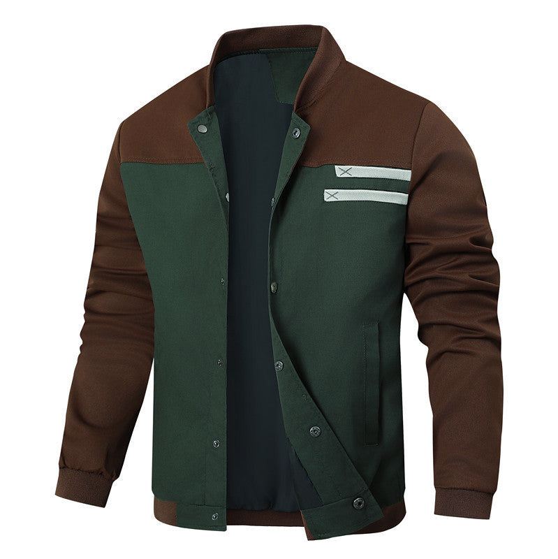 Herren sportlich-elegante Collegejacke mit Druckknopfleiste und kontrastierenden Einsätzen Nord Taschen