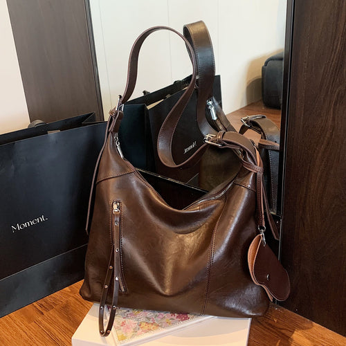 Damen hochwertige Hobo-Tasche aus geschmeidigem Leder Nord Taschen
