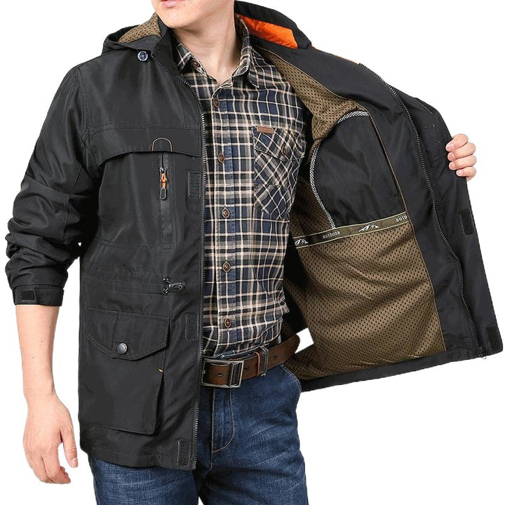 Herren  leichte winddichte Fieldjacke mit atmungsaktivem Meshinnenfutter, zahlreichen Reißverschluss- und Klappentaschen sowie verstellbaren Ärmelmanschetten Nord Taschen