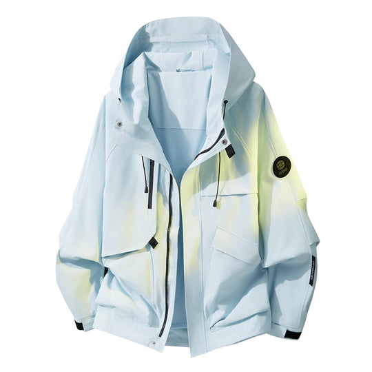 Herren Oversize Utility-Kapuzenjacke mit Multifunktions-Taschen, Zwei-Wege-Reißverschluss & verstellbarem Saum Nord Taschen
