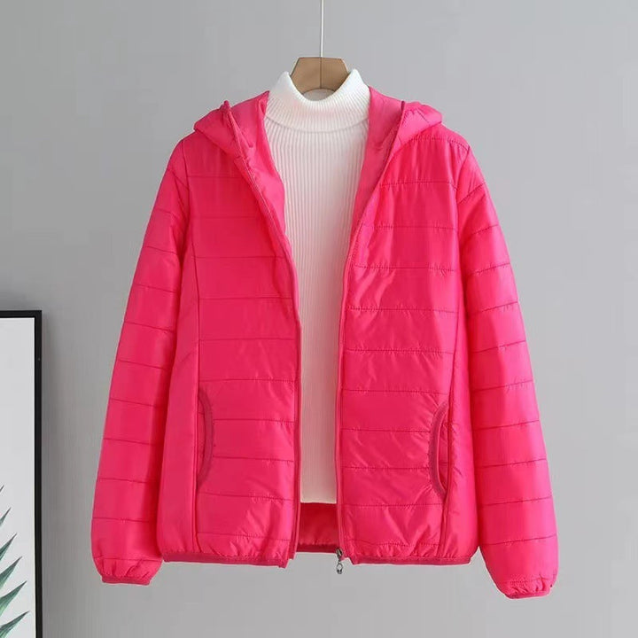 Damen gesteppte Übergangsjacke mit praktischen Taschen und Kapuze