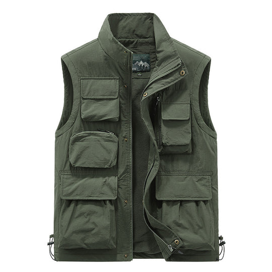 Herren multifunktionale Outdoorweste mit Teddyfleece-Innenfutter und zahlreichen Taschen Nord Taschen