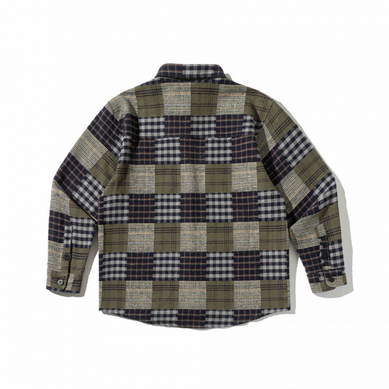 Unisex Kariertes Overshirt im Boxy‑Cut aus gebürstetem Flanell mit aufgesetzter Brusttasche Nord Taschen