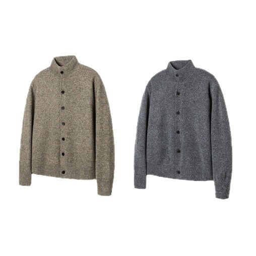 Damen Strick-Cardigan mit Stehkragen, durchgehender Knopfleiste und geripptem Saum Nord Taschen