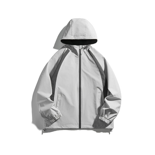 Herren Kapuzen-Windjacke im sportiven Colorblock-Design mit verstellbarem Saum Nord Taschen