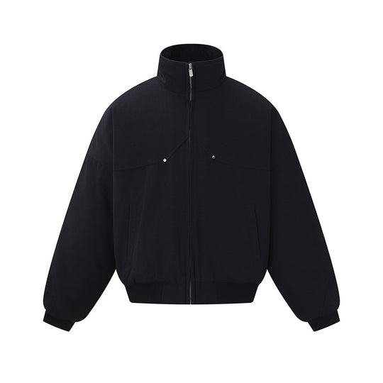 Unisex Boxy-wattierte Kurzjacke mit hochgeschlossenem Stehkragen und minimalistischer Nahtführung Nord Taschen