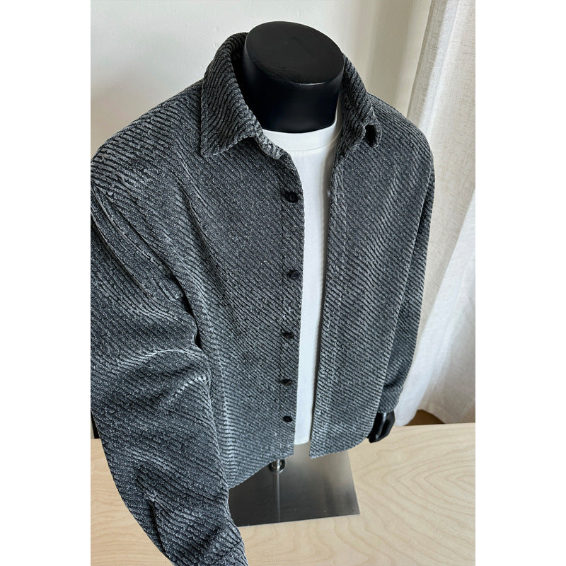 Herren Bedrucktes Langarm-Hemd Nord Taschen