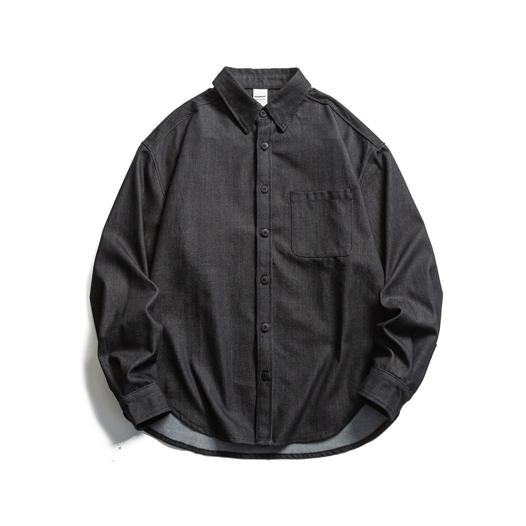 Herren Boxy Hemdjacke aus robustem Twill mit abgerundetem Saum Nord Taschen