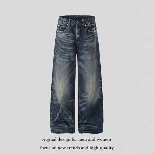 Damen Weite High‑Waist Jeans-Culotte mit Vintage-Waschung und Used‑Effekt Nord Taschen