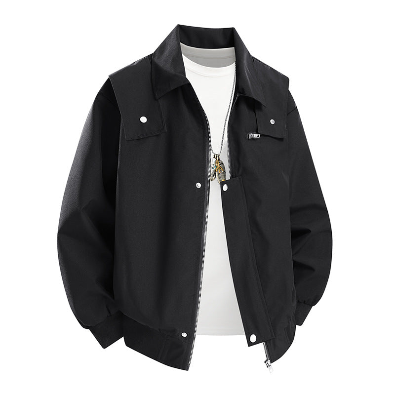 Herren Oversize-Utility-Coachjacke mit Reißverschluss, Druckknopfleiste und elastischen Bündchen Nord Taschen