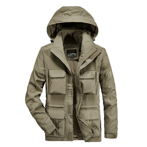 Herren Feldparka mit abnehmbarer Kapuze, atmungsaktivem Meshfutter und vielseitigen Fronttaschen Nord Taschen