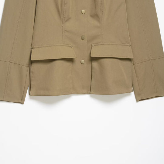 Damen Utility-Safarijacke mit Stehkragen, aufgesetzten Klappentaschen und Epauletten Nord Taschen