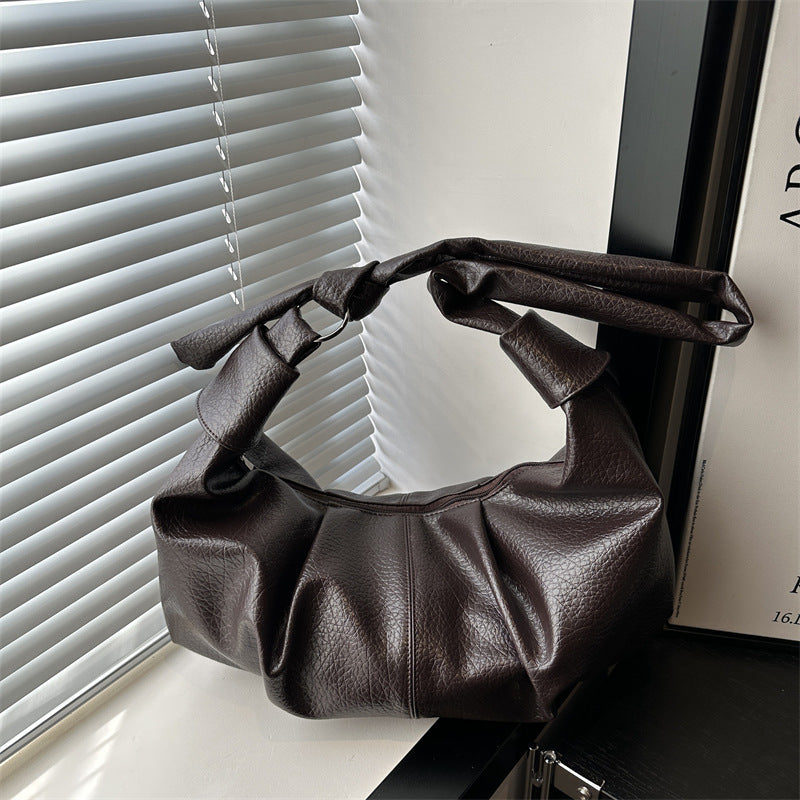 Damen Hobo-Tasche aus weichem Leder mit modischem Knotenverschluss Nord Taschen