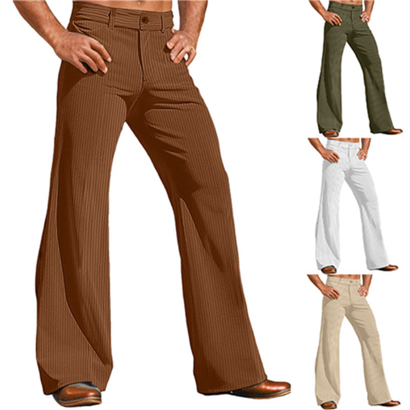Herren elegante Flared Hose im Vintage-Stil mit Streifenmuster