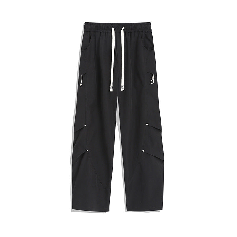 Herren Utility-Cargo-Loungehose mit Tunnelzugbund, Mehrfachtaschen & weitem Bein Nord Taschen