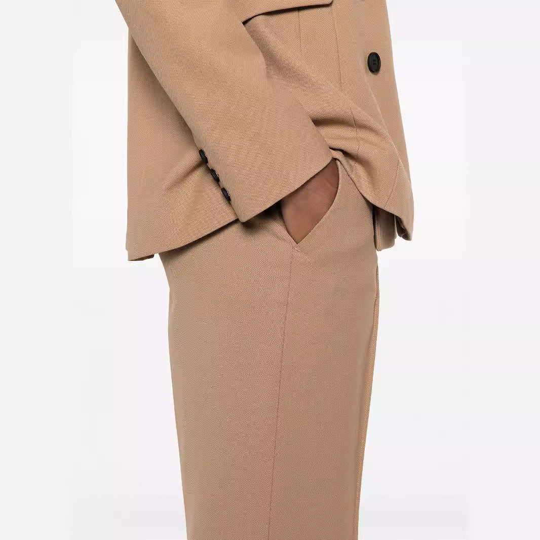 Damen Hochtaillierte ausgestellte Wollmix‑Tailoring‑Hose mit Bügelfalte Nord Taschen