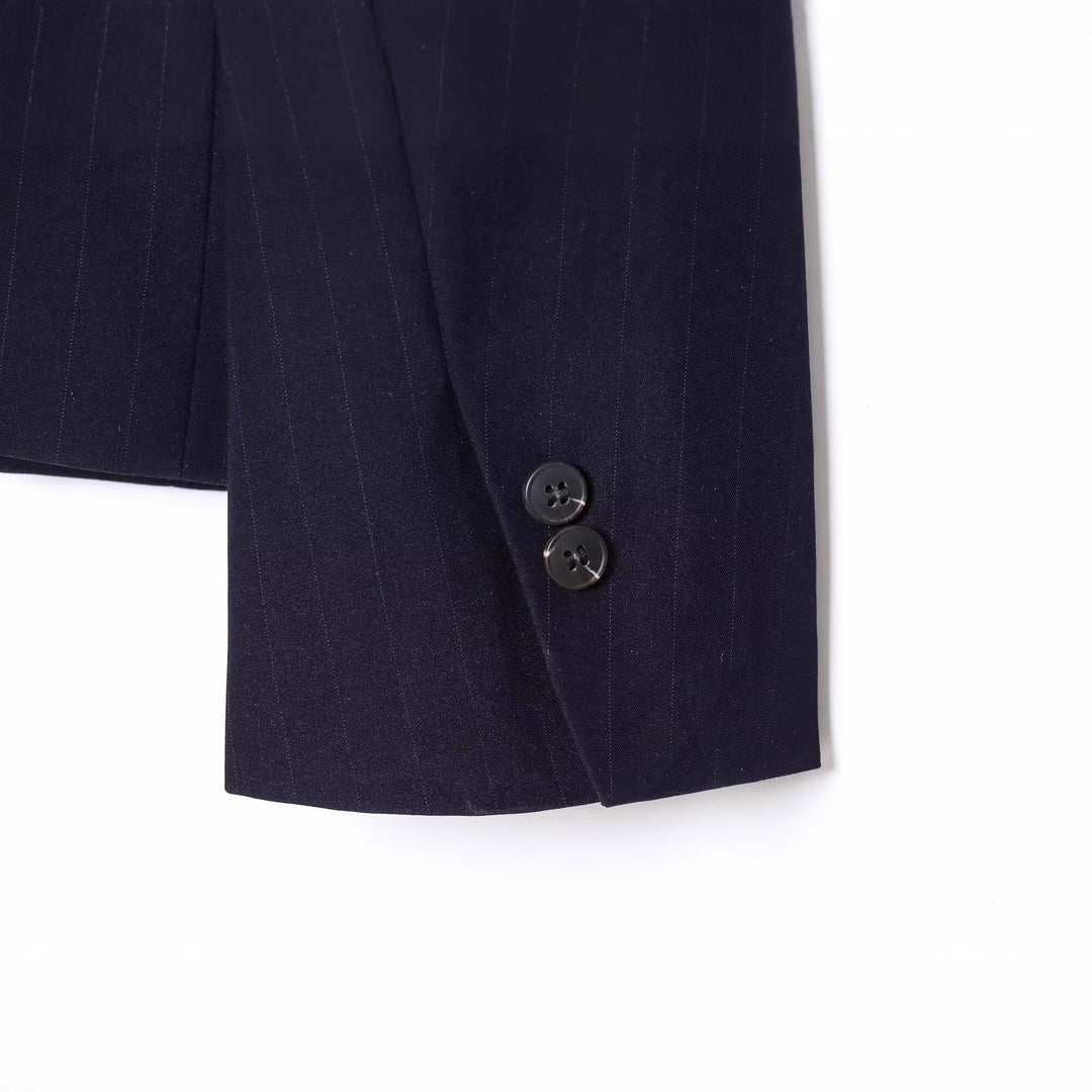 Damen Zweiteiliges Anzug-Set mit asymmetrischem Stehkragen-Blazer und weiter Palazzohose Nord Taschen