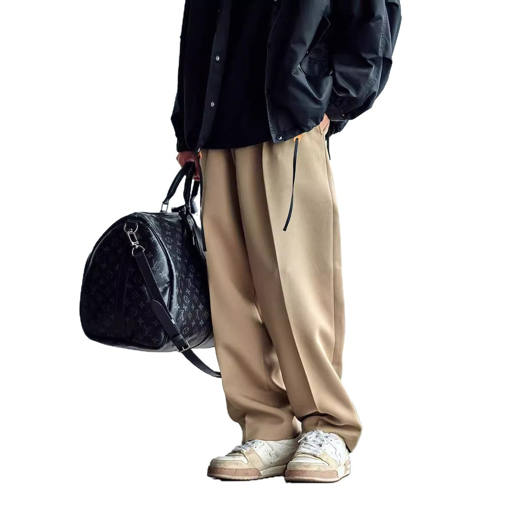Herren Weite Chino-Hose mit Bundfalten und lockerem Schnitt Nord Taschen