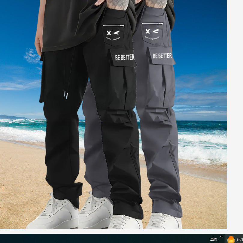 Herren Weite Cargo‑Hose im Baggy‑Cut mit Tunnelzugbund, Zipper‑Tasche & Klappfächern Nord Taschen