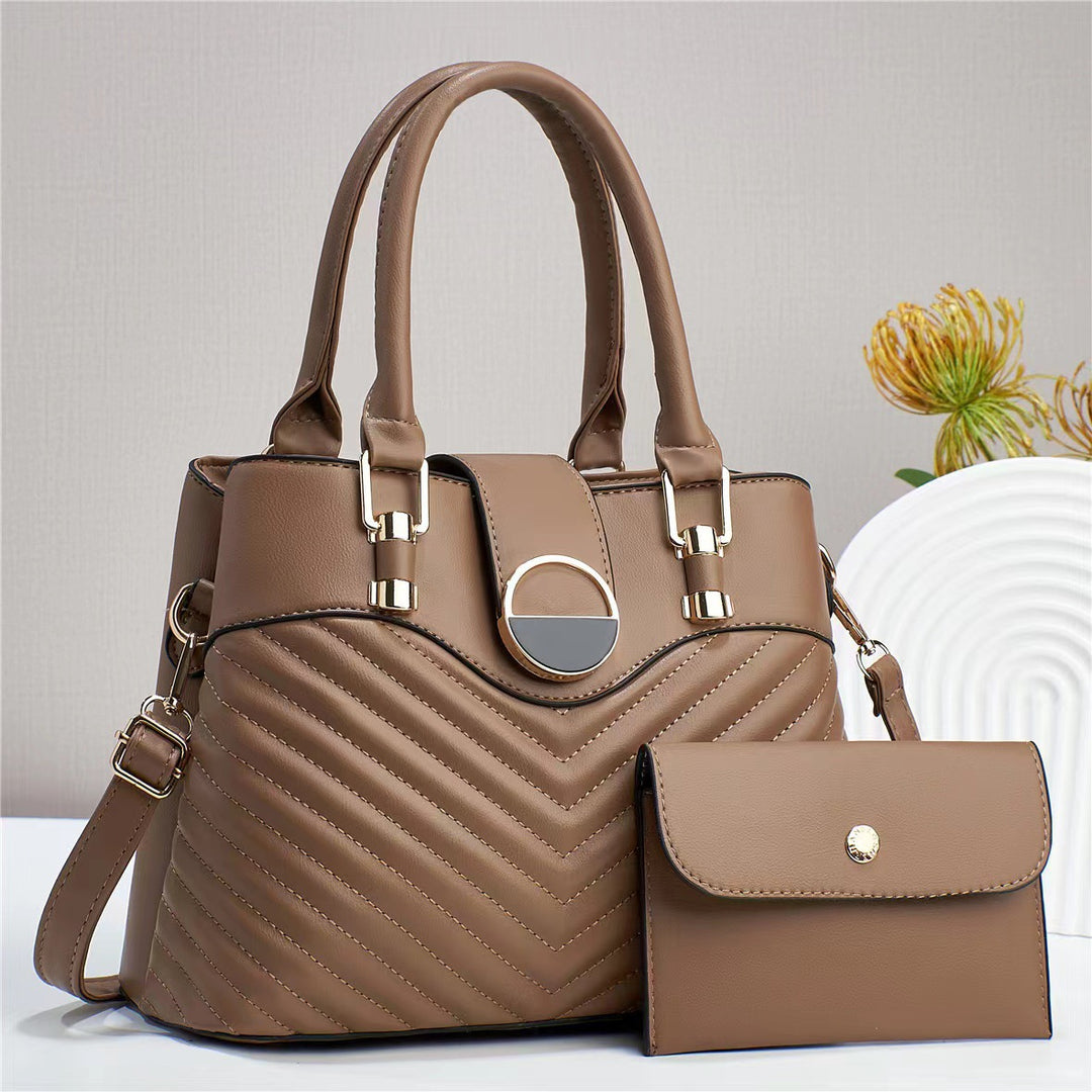 Damen modische Handtasche mit strukturiertem Design und abnehmbarer Tasche Nord Taschen