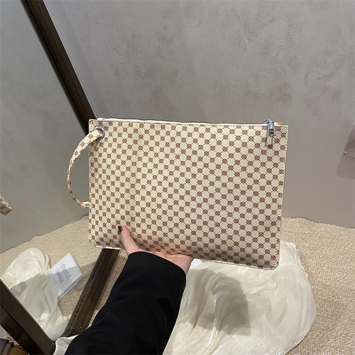 Damen elegante Clutch mit modernem Karo-Muster Nord Taschen