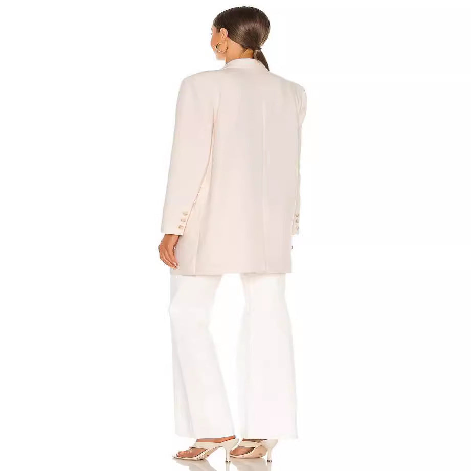 Damen Longline Oversize‑Blazer im Double‑Breasted Tailoring mit verlängertem Schnitt Nord Taschen