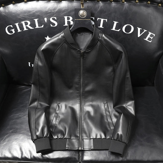 Herren schlanker Kunstleder-Bomber im minimalistischen Aviator‑Look mit geripptem Saum Nord Taschen