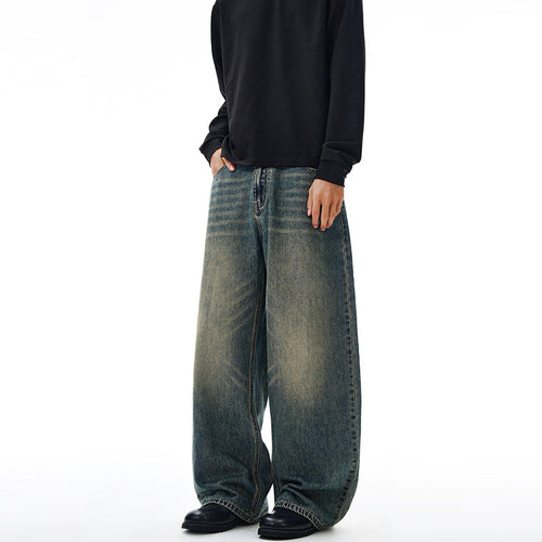 Herren Extrem weite Vintage-Denim Baggy-Jeans mit tiefem Schritt Nord Taschen
