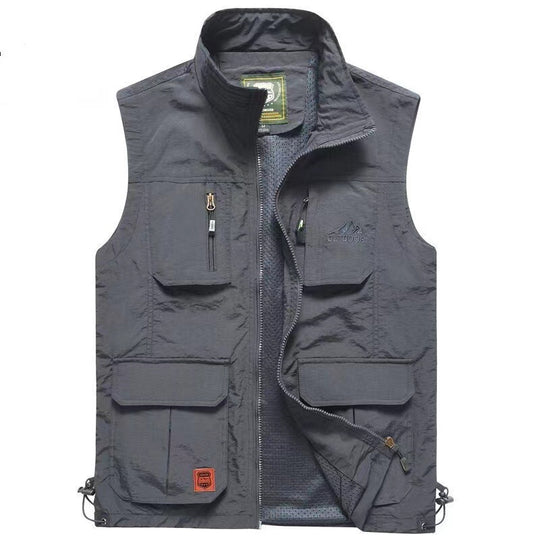 Herren Multifunktionale Outdoor‑Weste mit Mesh‑Futter, Reißverschluss‑Taschen und verstellbarem Saum Nord Taschen
