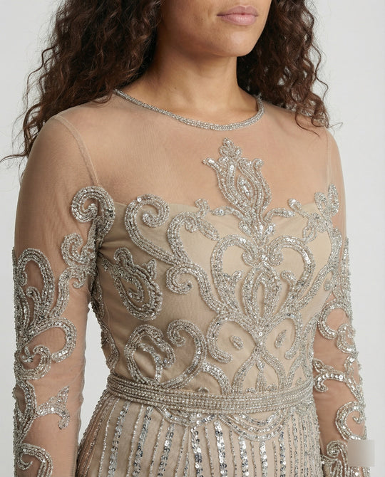 Damen-Nachtschlaf Ballkleid mit Halbtransparentem Stoff und Juwelen - Vittorelli