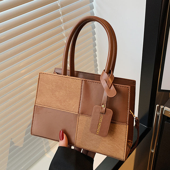 Damen Handtasche aus hochwertigem Wildleder mit stilvollem Patchwork-Design Nord Taschen