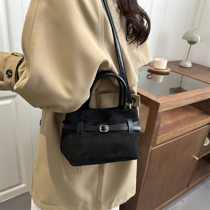 Damen elegante Wildlederhandtasche mit abnehmbarem Schulterriemen Nord Taschen