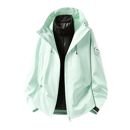 Herren Zweiteilige wasserdichte Outdoorjacke mit abnehmbarer Fleece‑Innenjacke und versiegelten Nähten Nord Taschen