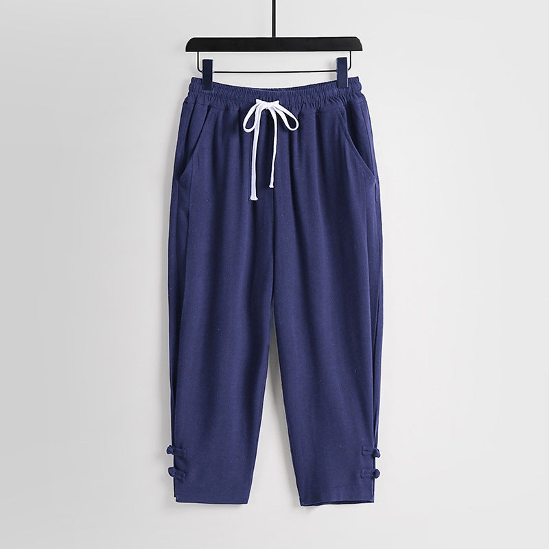 Damen Freizeit-Jogginghose mit Tunnelzug und Zierknöpfen am Knöchel Nord Taschen