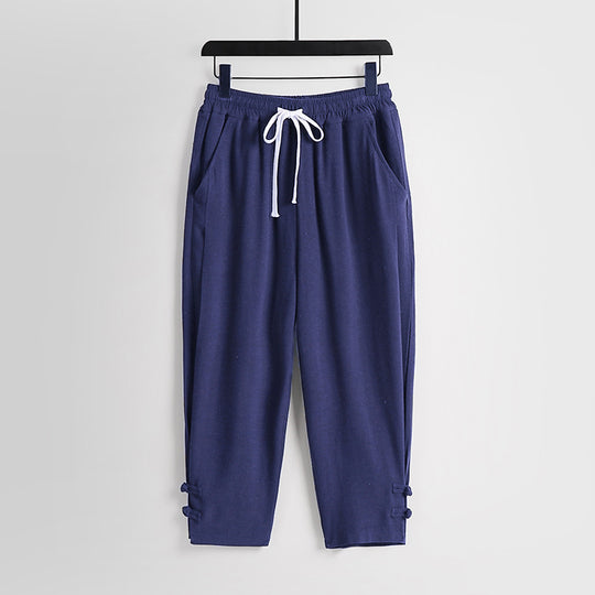 Damen Freizeit-Jogginghose mit Tunnelzug und Zierknöpfen am Knöchel Nord Taschen
