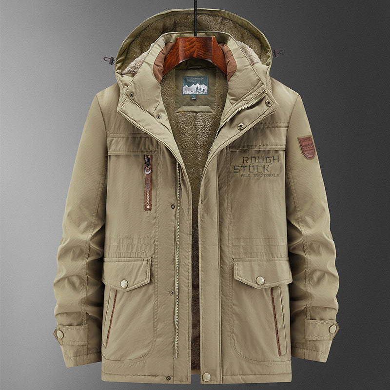 Herren Robuster gefütterter Field-Parka mit Teddyfutter, Kapuze und Multifunktions‑Taschen Nord Taschen