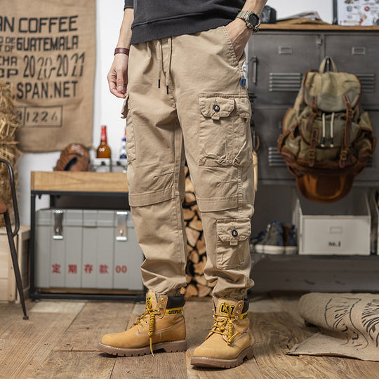 Herren Utility-Cargohose mit Kordelzug, elastischem Saum und Mehrfach-Taschen Nord Taschen
